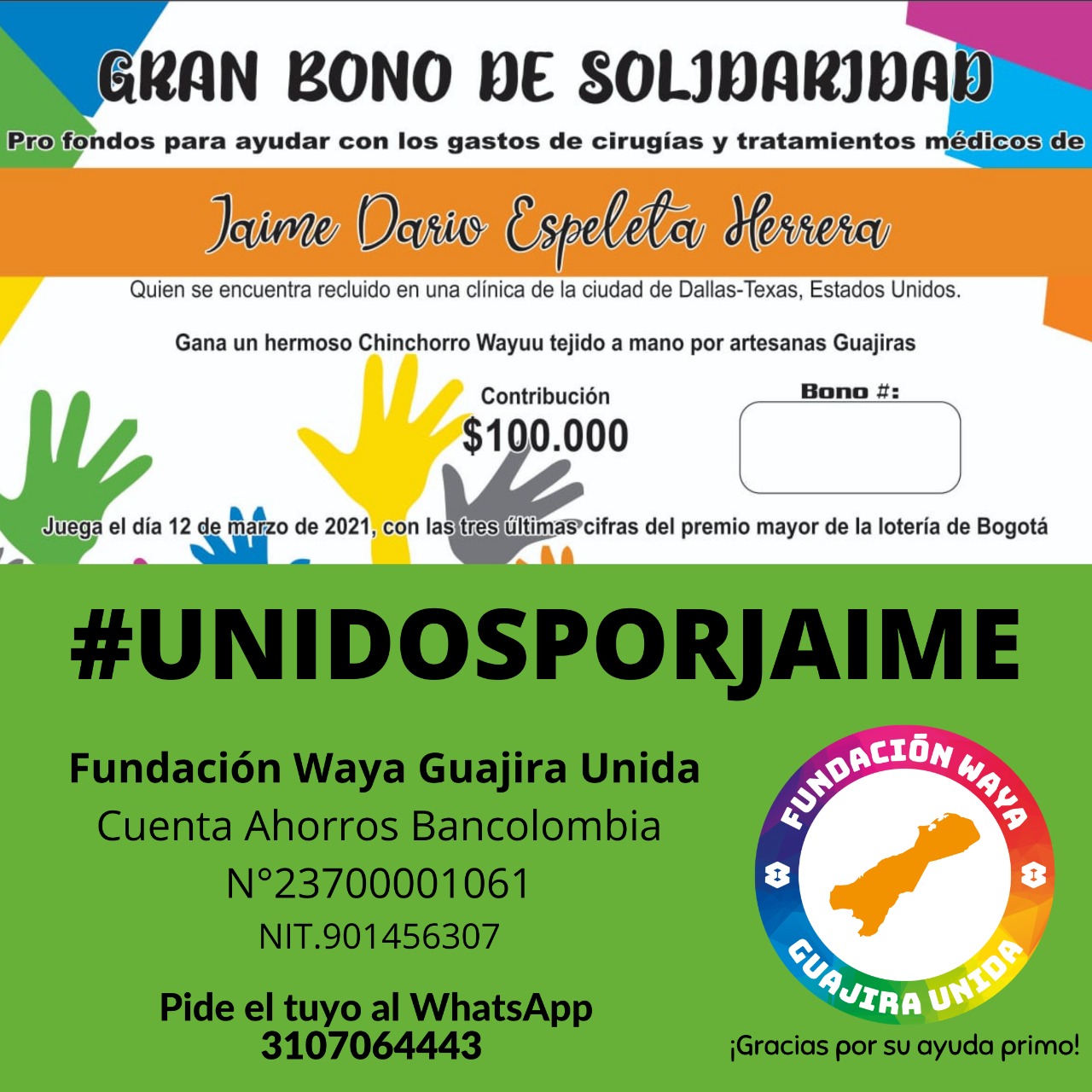 Promueven Campaña Para Recaudar Fondos En Solidaridad Por La Salud Del Guajiro Jaime Darío 0922